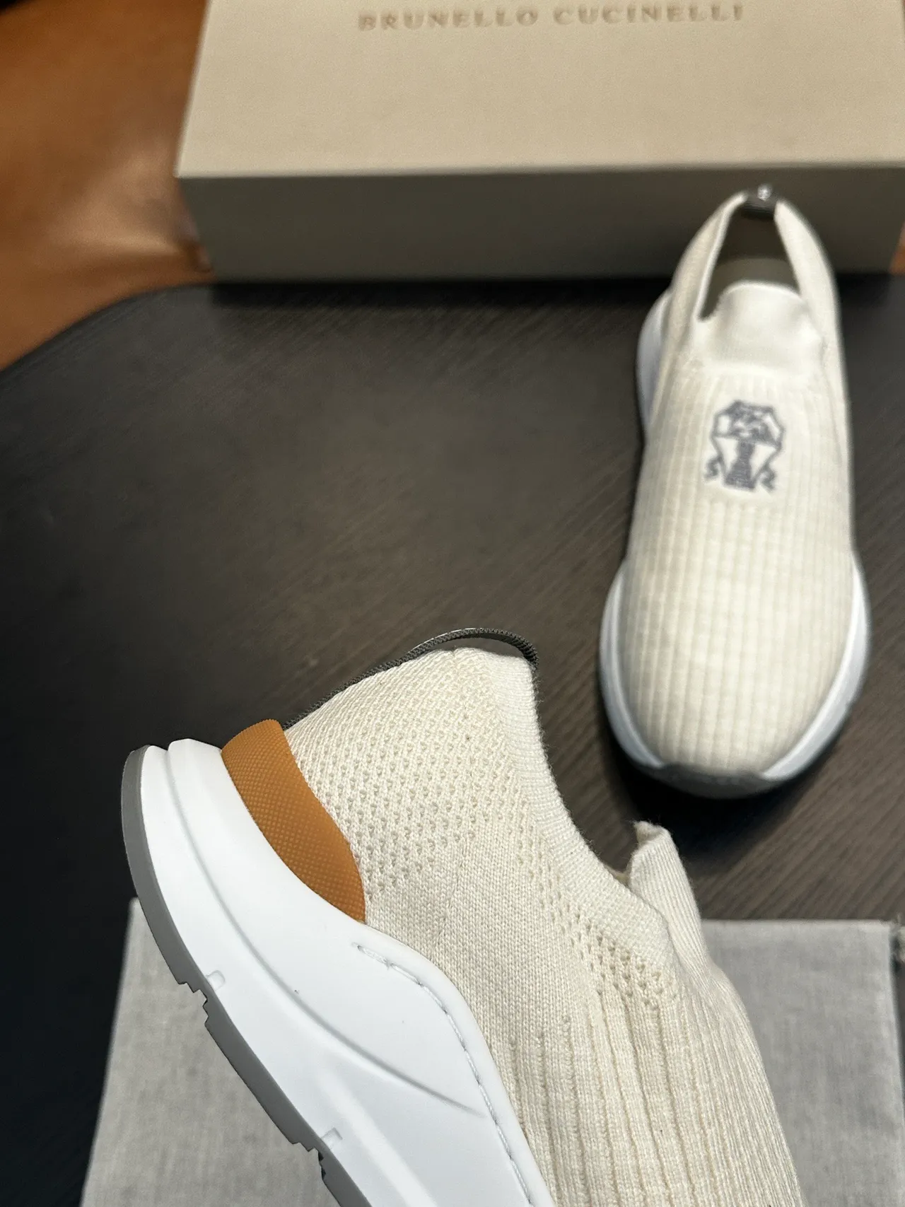 Brunello Cucinelli Ribbed Knit Slip-On Casual Shoes 7