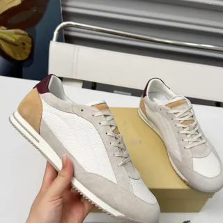 Brunello Cucinelli Branco Bege Borgonha Lifestyle Sneakers