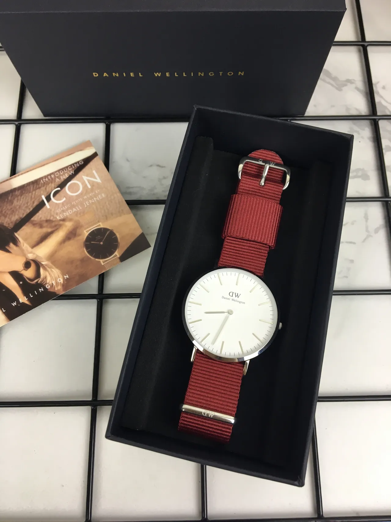 Daniel Wellington Classic Petite White Dial Red NATO Strap Quartz Watch 2