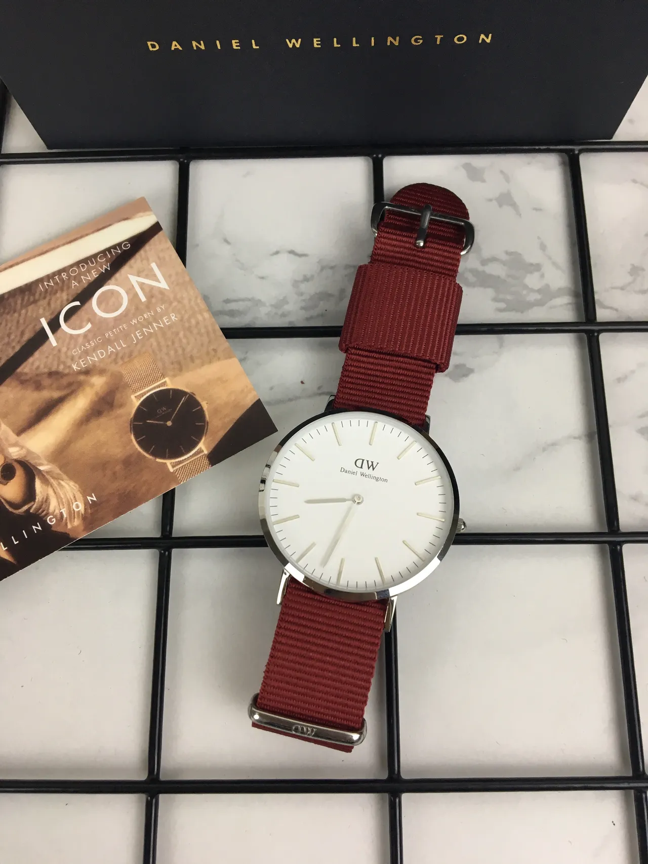 Daniel Wellington Classic Petite White Dial Red NATO Strap Quartz Watch 3