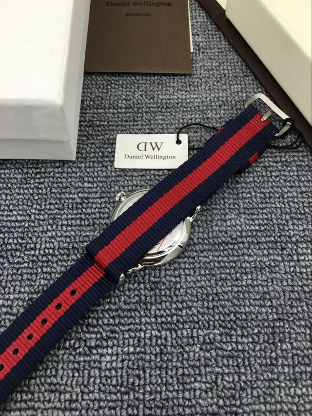 Daniel Wellington Classic White Dial Navy Red NATO Strap Quartz Watch 6