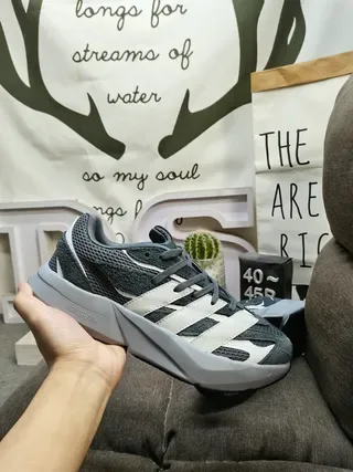 Dark Gray and White Stripe Lifestyle Sneakers 5