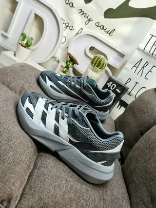Dark Gray and White Stripe Lifestyle Sneakers 7