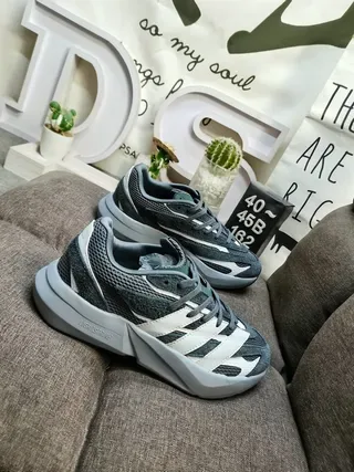 Dark Gray and White Stripe Lifestyle Sneakers 9