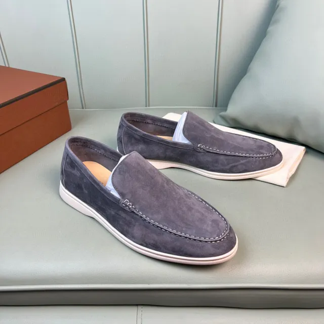 Dark Gray Suede Moc-Toe Slip-On Loafer 7