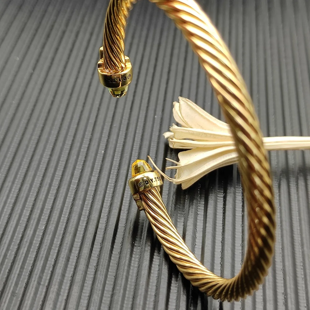 David Yurman Cable Classics Gold Yellow Twisted Bracelet 7