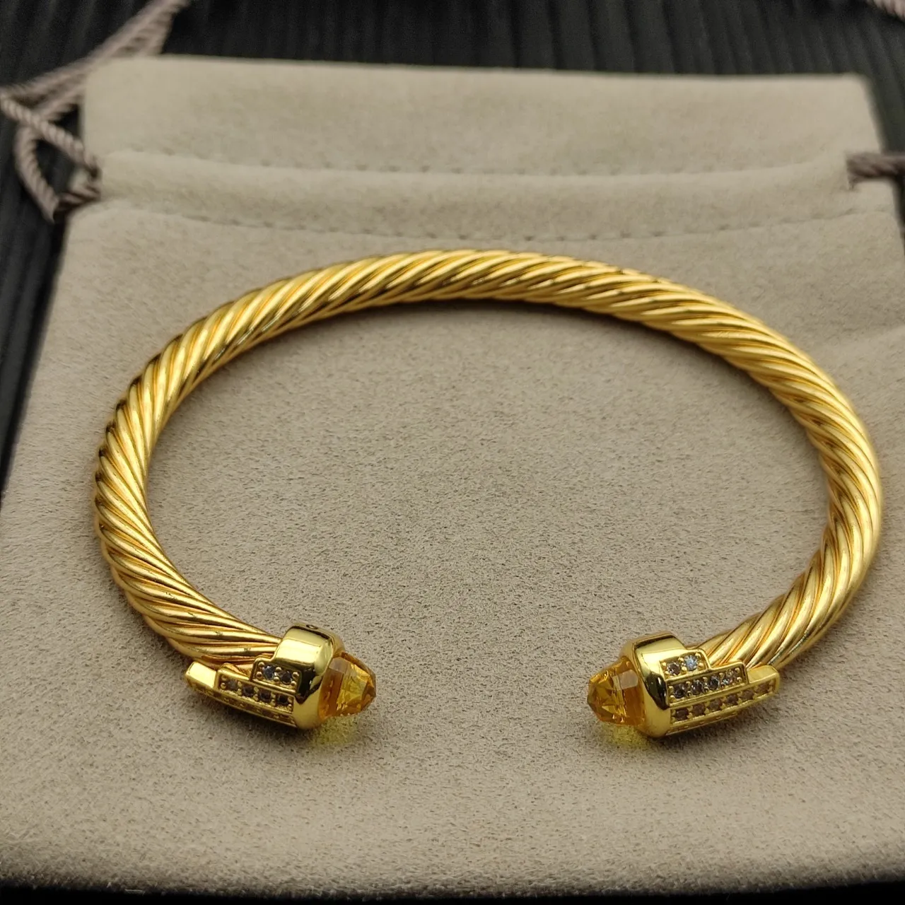 David Yurman Cable Classics Gold Yellow Twisted Bracelet 8