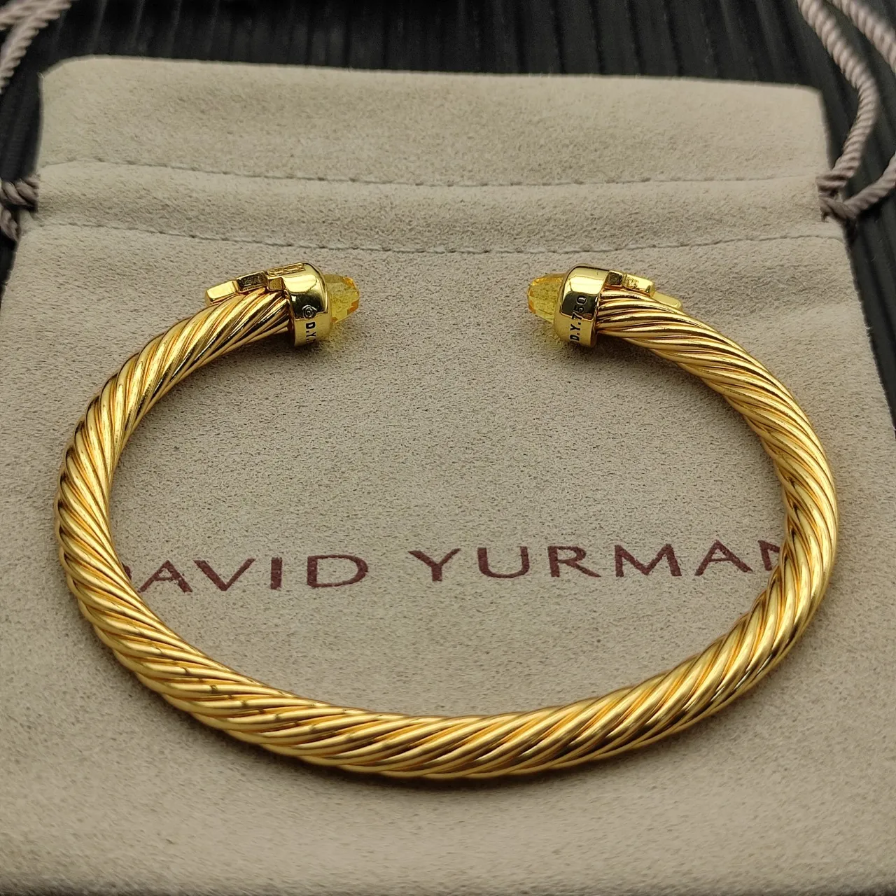 David Yurman Cable Classics Gold Yellow Twisted Bracelet 9