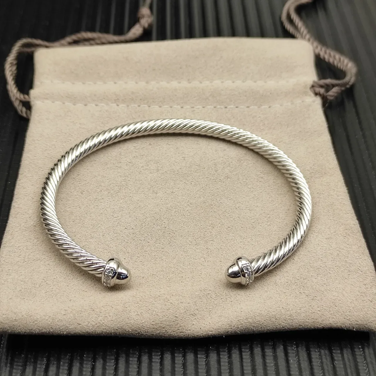 David Yurman Cable Classics Pavé Diamond Terminal Bracelet 9