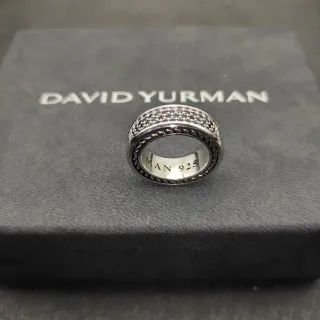 David Yurman Cable Classics Silver Black Multi-Band Ring