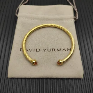 David Yurman Cable Classics Twisted Gold-Tone Amber Gemstone pulsera