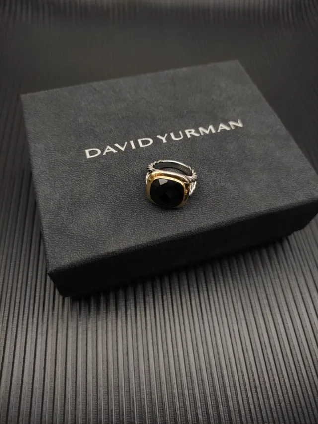 David Yurman Cable Collection Cushion-Cut Black Onyx Ring 7