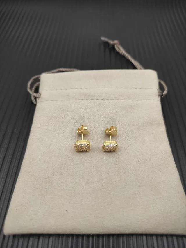 David Yurman Gold-Tone Pavé Square Stud Earrings 9