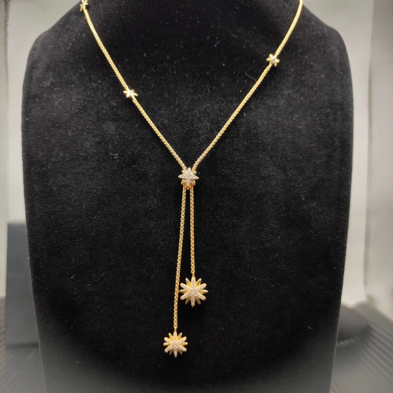 David Yurman Starburst Gold Lariat-Style Motifs Necklace 6