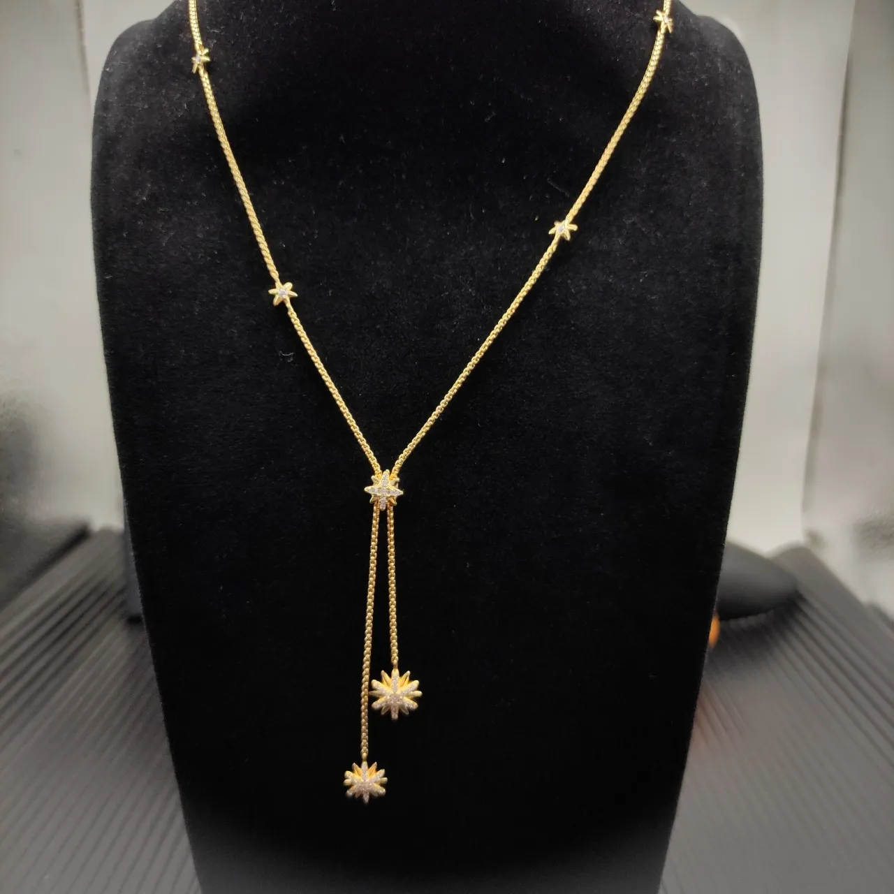 David Yurman Starburst Gold Lariat-Style Motifs Necklace 7