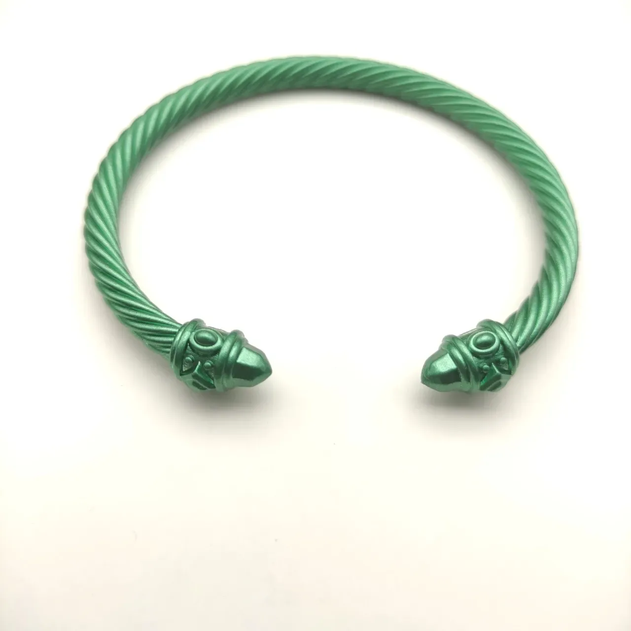 David Yurman Twisted Cable Green Enamel Bracelet 4