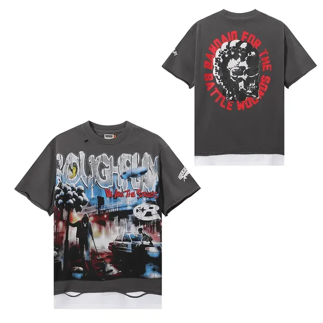 Distressed Graphic Print Oversized T-Shirt 2
