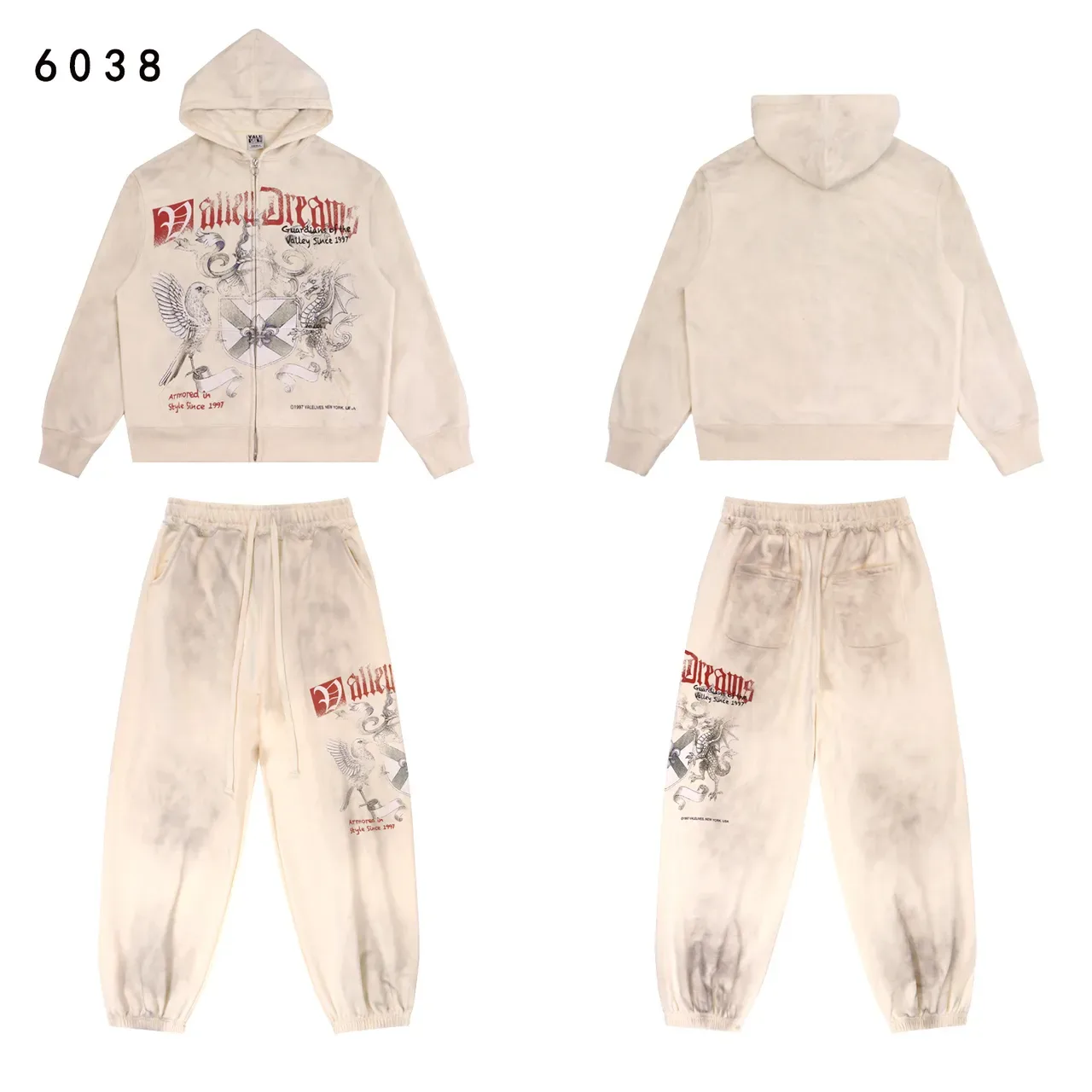 Distressed Graphic-Print Zip-Up Hoodie 2