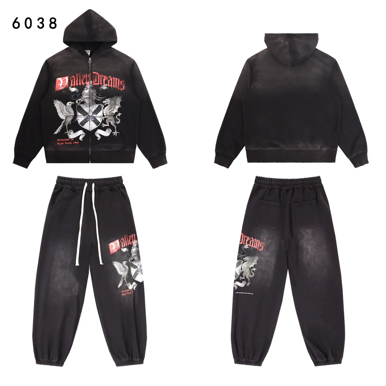 Distressed Graphic-Print Zip-Up Hoodie 3