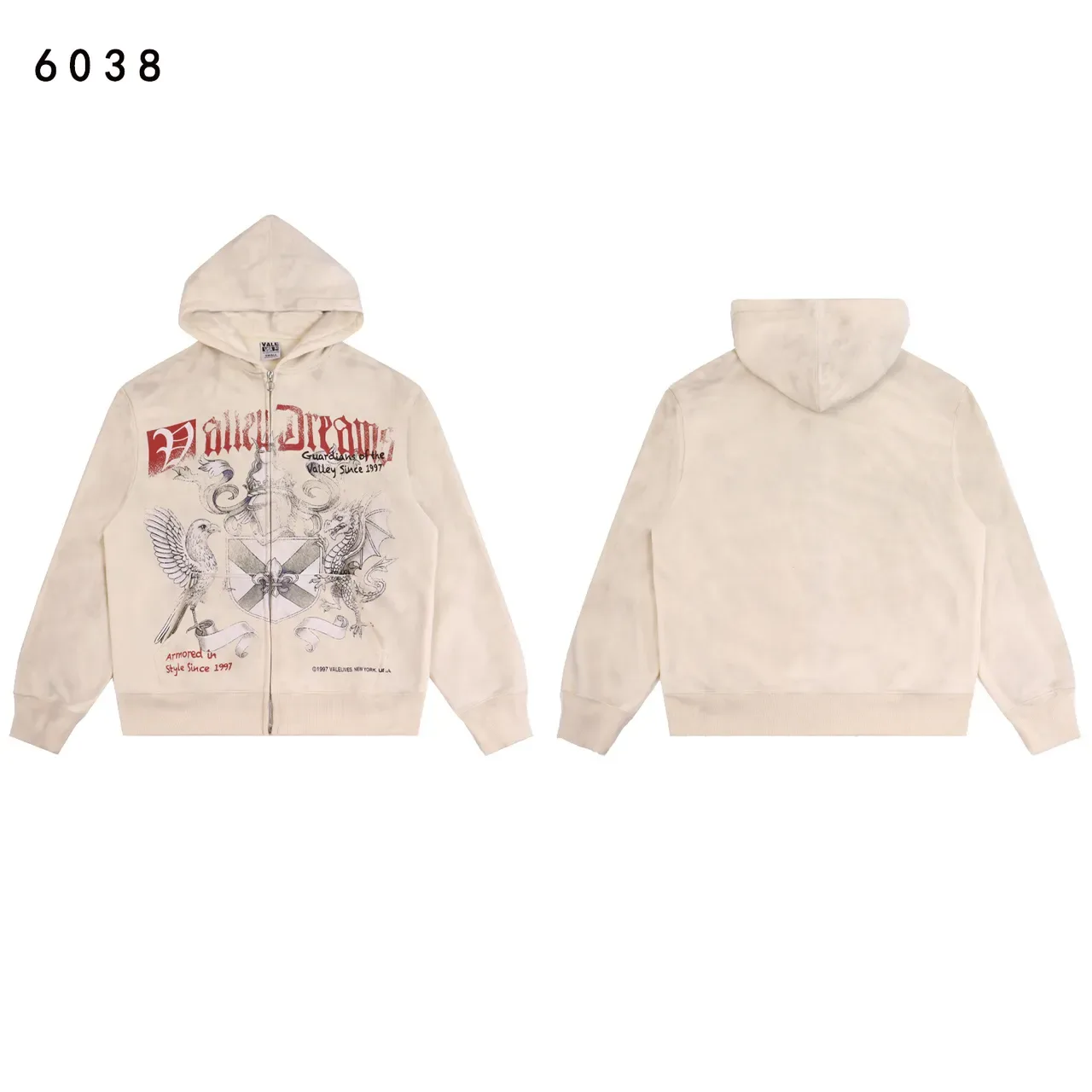 Distressed Graphic-Print Zip-Up Hoodie 5