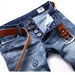 Distressed Medium-Wash Blue Denim Shorts 8