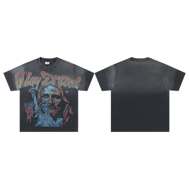 Distressed Oversized Graphic Print T-Shirt 2