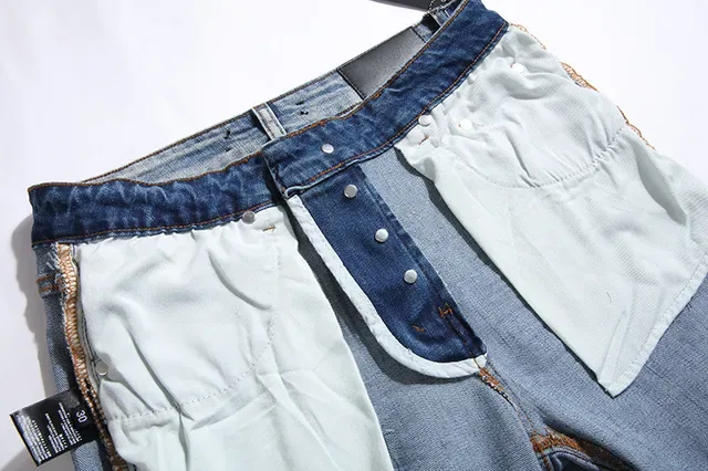 Distressed Slim-Tapered Ripped Blue Denim Jeans 5