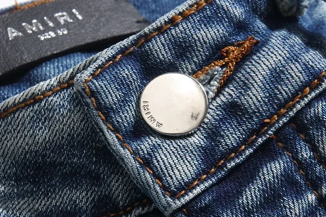 Distressed Slim-Tapered Ripped Blue Denim Jeans 9