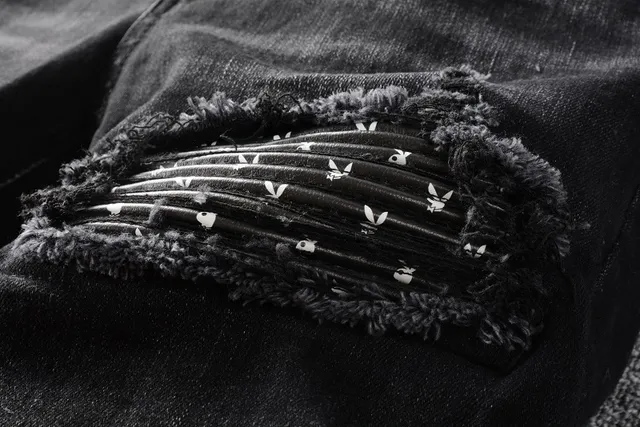 Distressed Studded Black Slim-Fit Jeans 2
