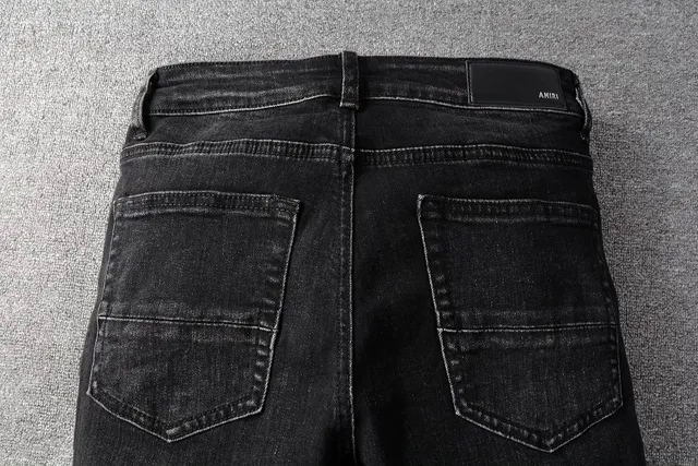 Distressed Studded Black Slim-Fit Jeans 11