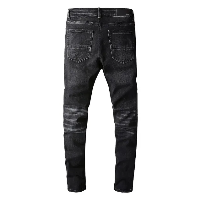 Distressed Studded Black Slim-Fit Jeans 12