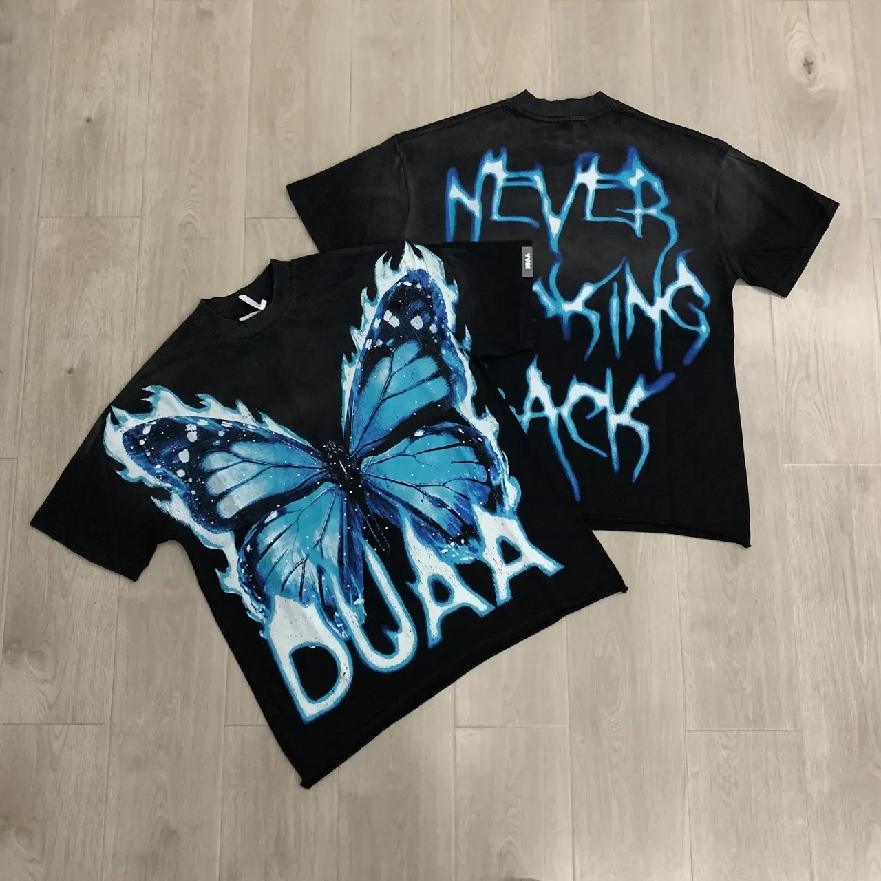 DJAA Butterfly Flame Graphic Black T-Shirt 3