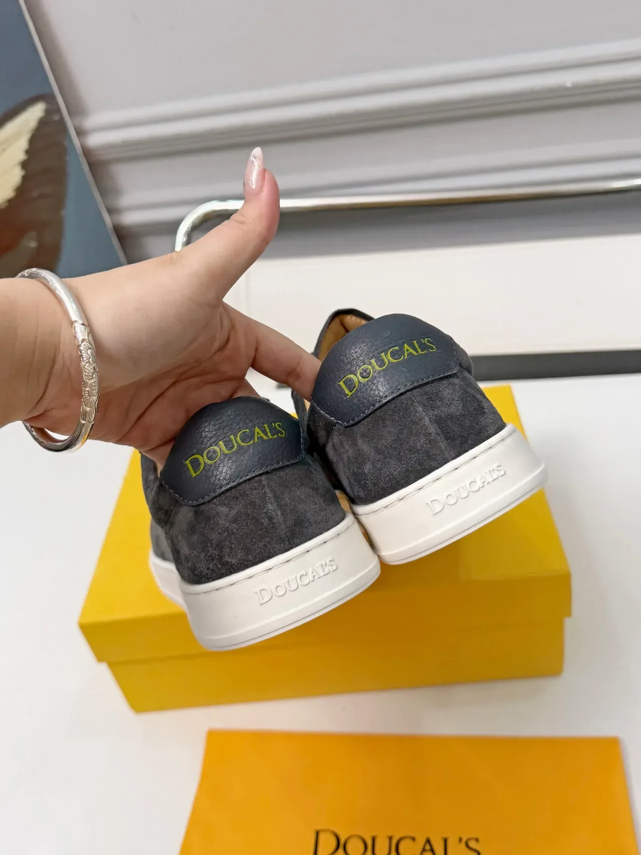 Doucal's Gray Suede Low-Top Lifestyle Sneakers 3