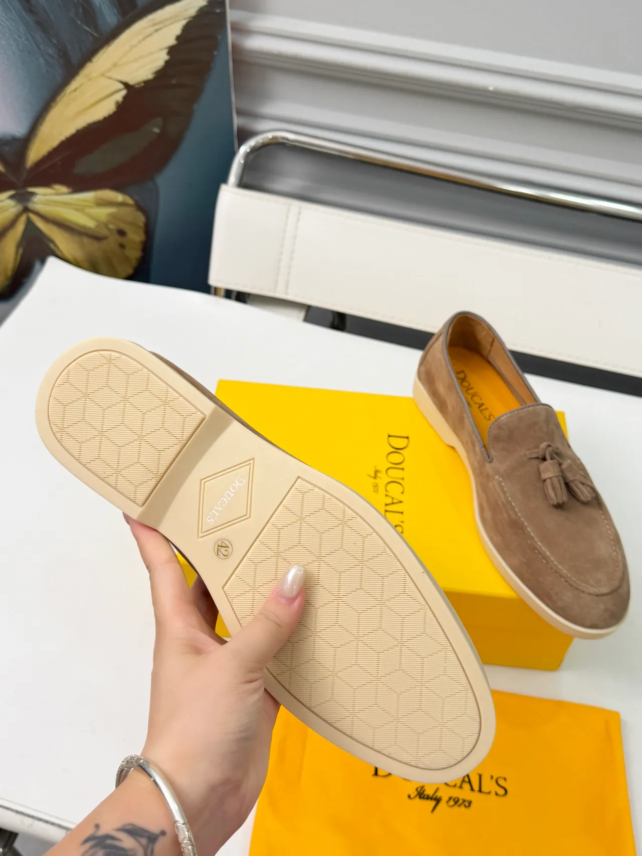 Doucal's Tassel Loafer Taupe Suede Loafers 2
