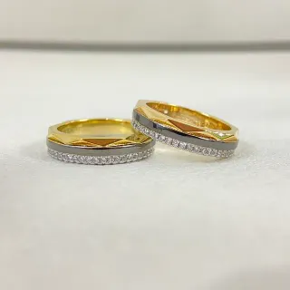 Dual-Tone Geometric Pavé Stackable Rings