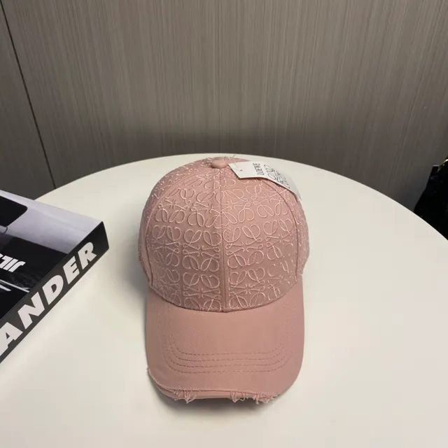 Dusty Pink Monogram Embroidered Distressed Baseball Cap 3