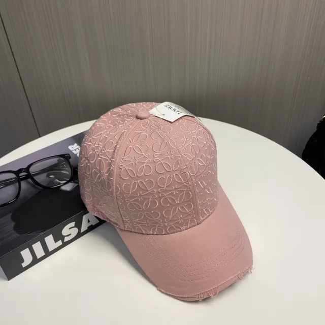 Dusty Pink Monogram Embroidered Distressed Baseball Cap 4