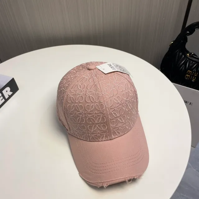 Dusty Pink Monogram Embroidered Distressed Baseball Cap 6