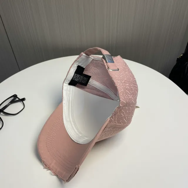 Dusty Pink Monogram Embroidered Distressed Baseball Cap 7