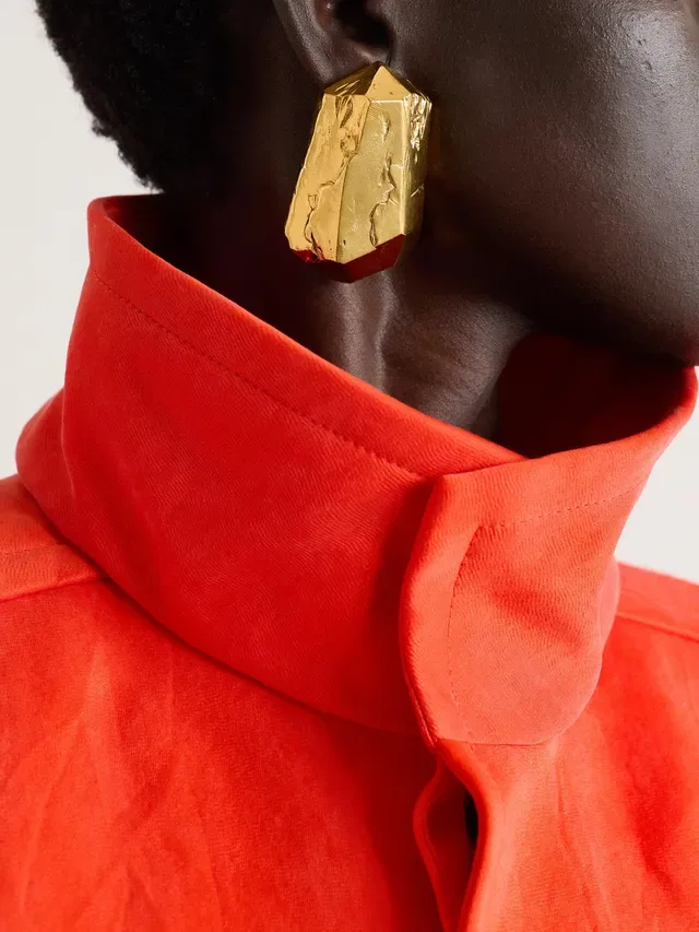 Faceted Gold Sculptural Ornament Jewelry 3