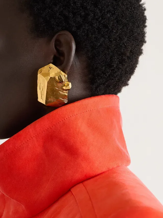 Faceted Gold Sculptural Ornament Jewelry 4