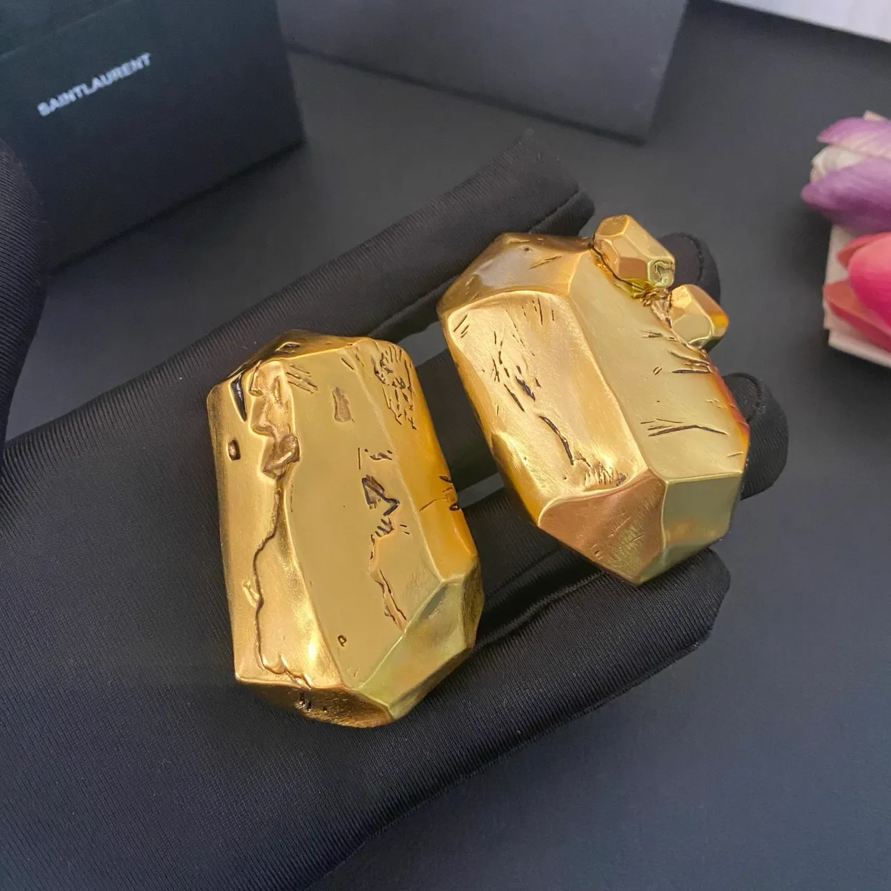 Faceted Gold Sculptural Ornament Jewelry 7