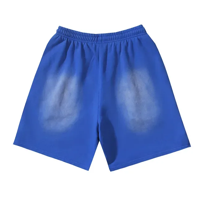 Flame Graphic Gradient Wash Drawstring Shorts 4