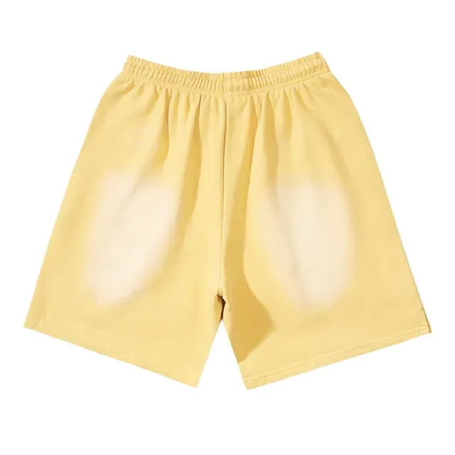 Flame Graphic Gradient Wash Drawstring Shorts 6