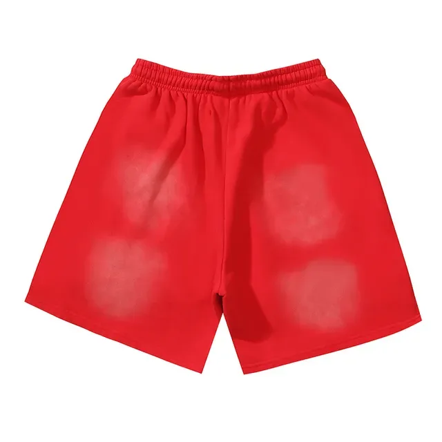 Flame Graphic Gradient Wash Drawstring Shorts 15