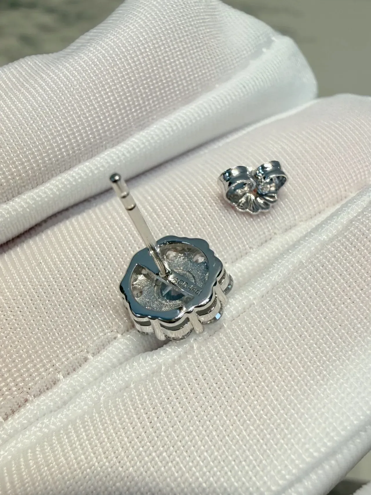 Floral Halo Multi-Stone Blue Center Stud Earrings 6