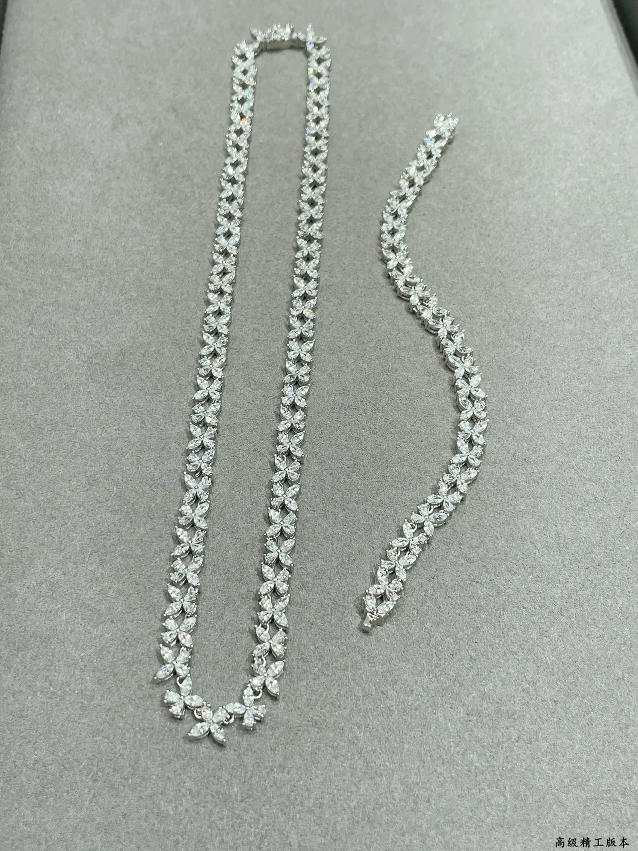 Floral Pavé-Set Silver-Toned Choker Necklace 8
