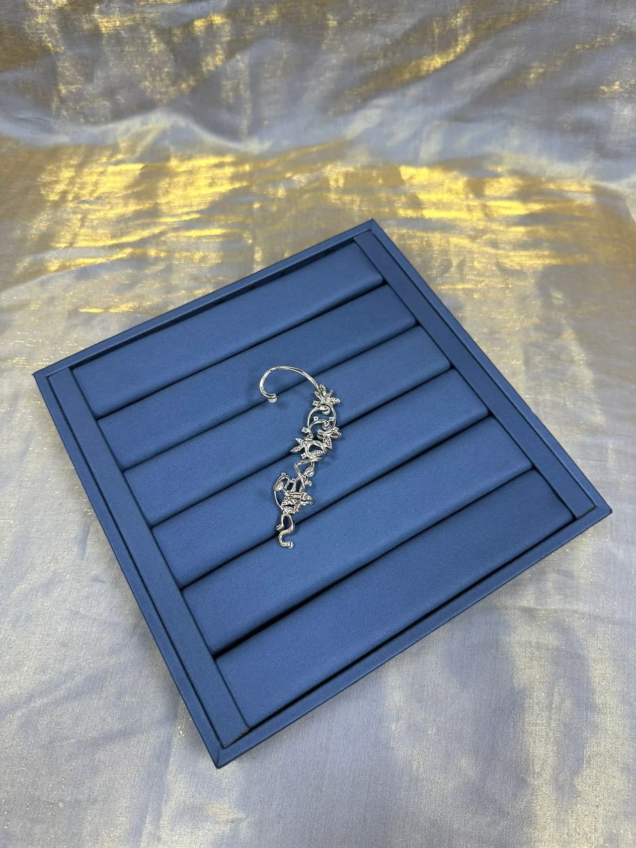 Floral Vine Pearl Pavé Ear Cuff Earrings 5