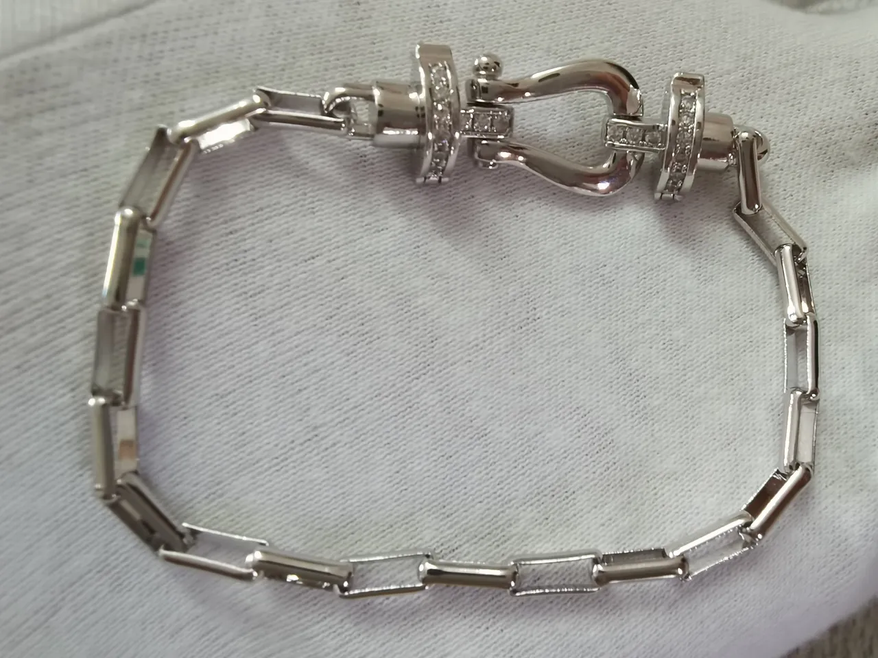 FRED Gold Bamboo-Link Chain Lyre-Shaped Clasp Bracelet 5
