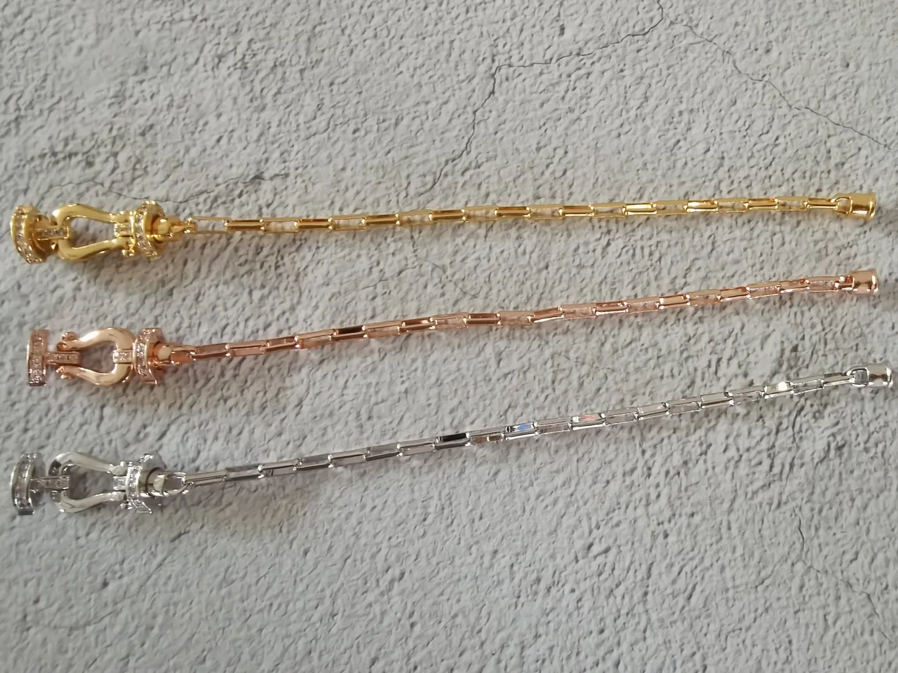 FRED Gold Bamboo-Link Chain Lyre-Shaped Clasp Bracelet 9